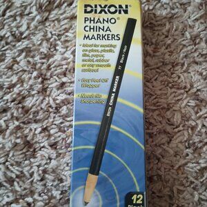 NEW 12-pack black china markers